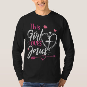 Camiseta Essa garota ama Jesus, as mulheres cristãs, a fé