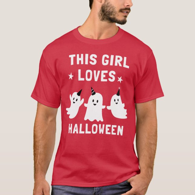 Camiseta Essa garota ama o Halloween engraçado (Frente)