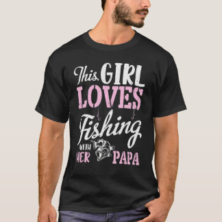 Camiseta Essa Garota Ama Pescar Com Seu Avô Papa Vovó