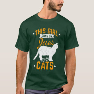Camiseta Essa Garota Funciona Com Jesus E Gatos Engraçados,