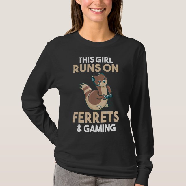 Camiseta Essa Garota Funciona Com Jogos E Furões (Frente)