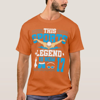 Camiseta Essa Lenda dos Esportes Agora Tem 17 Anos Nadando