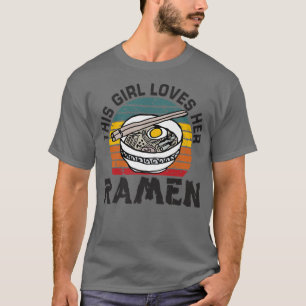 Camiseta Essa Menina Ama O Ramen Noodle, Retro Japonês F