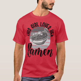 Camiseta Essa Menina Ama O Ramen Noodle, Retro Japonês F