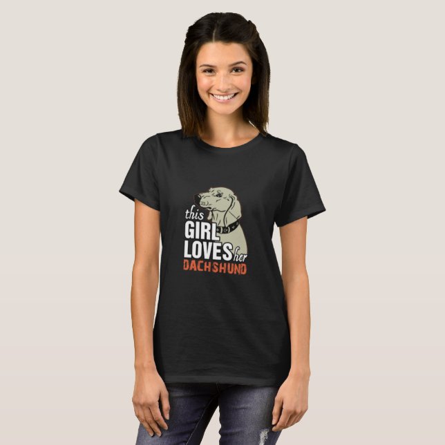 Camiseta Essa Menina Ama Seu Dachshund (Frente Completa)