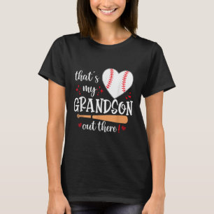 Camiseta Esse É Meu Avô Lá Fora Da Avó De Beisebol.