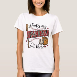 Camiseta Esse é Meu Neto Lá Fora Avó de Beisebol