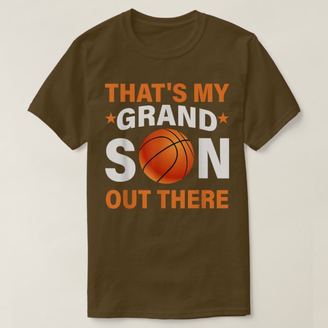 Camiseta Esse é meu neto lá fora, bola de basquete. (Frente do Design)