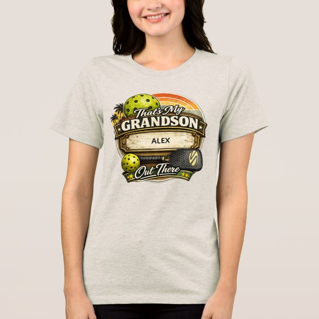 Camiseta Esse é Meu Neto Lá Fora Presente de Pickleball (Frente)