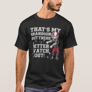 Camiseta Esse é meu neto lá fora vovó de futebol vermelho