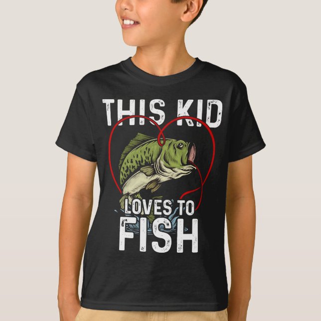 Camiseta Esse garoto ama pescar crianças pescando pescador (Frente)