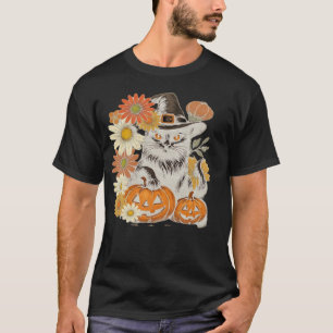 Camiseta essencial Boho Floral Fall Black Cat Hall