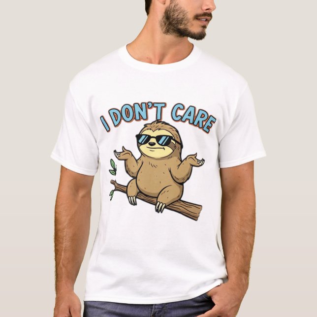 Camiseta essencial de design de preguiça relaxada  (Frente)