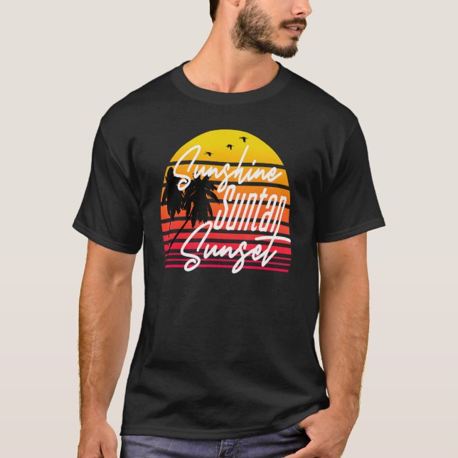 Camiseta Essense De Verão Sunshine Suntan Sunset (Frente)