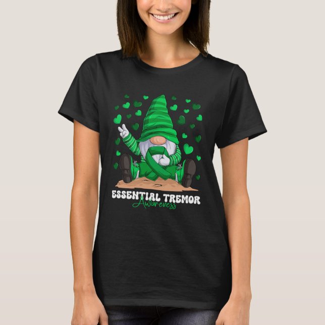 Camiseta Essential Tremor Awareness Month Green Ribbon Gnom (Frente)