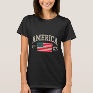 Camiseta Est 1776 Patriótico Bandeira Americana Americana 4