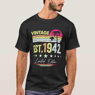 Camiseta Est 1942 Vintage 1942 Edição Limitada 80º Aniversá