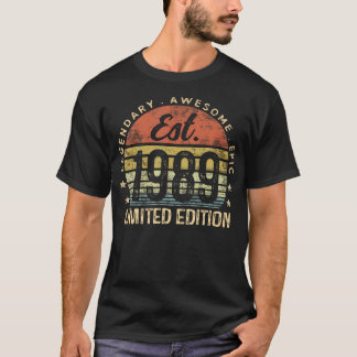 Camiseta Est 1989 Edição Limitada 35º Aniversário Vintage 3