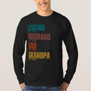 Camiseta Est Personalizado. Legenda do ano Pai do marido vo