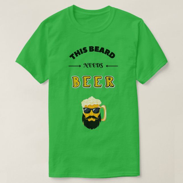 Camiseta Esta Barba Precisa De Cerveja 1 (Frente do Design)