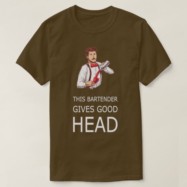 Camiseta ESTA BARTENDER OFERECE UM BOM Garçonete DE CABEÇA (Frente do Design)