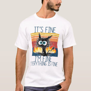 Camiseta Está Bem, Estou Bem Engraçado, Kitten Retro Vintag