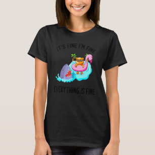 Camiseta Está Bem Estou Bem Tudo Está Bem Gato Flamingo