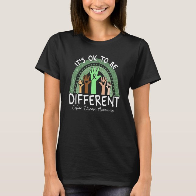 Camiseta Está bem ser diferente da consciência da doença ce (Frente)