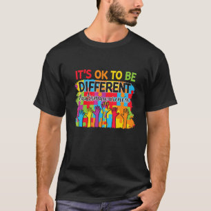 Camiseta Está bem ser diferente Quebra-cabeça de mão Autism
