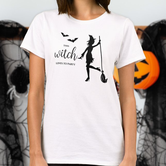 Camiseta Esta Bruxa Adora Festejar Silhouette Halloween (Criador carregado)