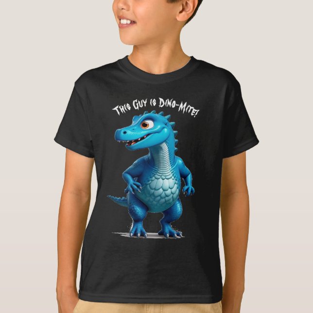 Camiseta Esta Cara é Dino-Mite! Personalizar nome do texto (Frente)