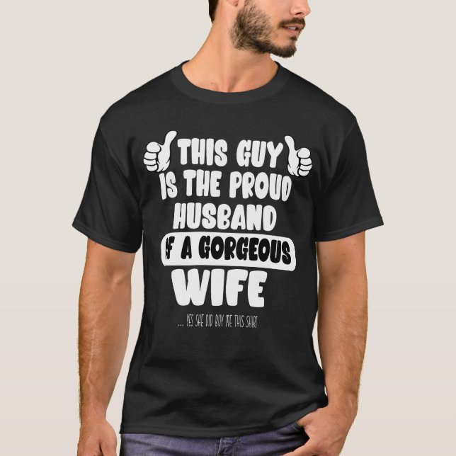 Camiseta Esta Cara é o orgulhoso marido de uma esposa marav (Frente)