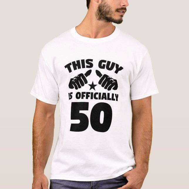 Camiseta Esta cara é oficialmente 50 anos de 50th (Frente)