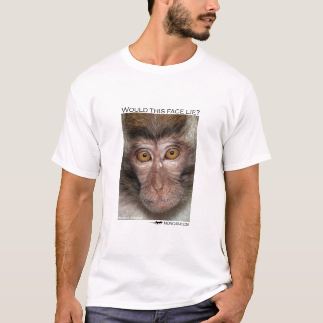 Camiseta Esta cara encontrar-se-ia? Macaco de Macaque (Frente)
