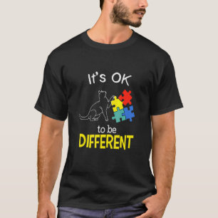 Camiseta Está Certo Ser Diferente Do Autismo Gato-Quebra-ca