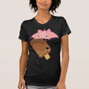 Camiseta está chovendo o sorvete do chocolate