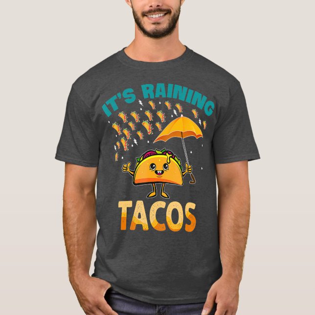 Camiseta Está chovendo Tacos Engraçados Taco Crianças Menin (Frente)