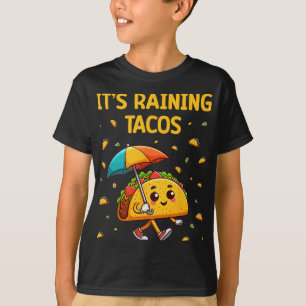 Camiseta Está Chovendo Tacos Fãs de Taco Engraçado Crianças