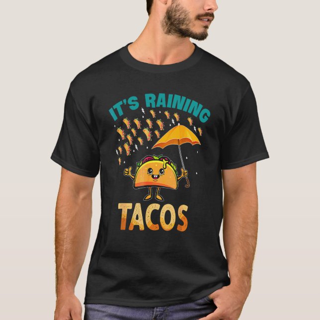 Camiseta Está Chovendo Tacos Taco Crianças Meninas Rapazes (Frente)