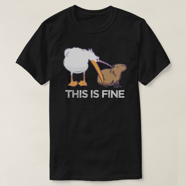 Camiseta Esta é a bela "Meme Engraçada Cão Capybara Pelican (Frente do Design)