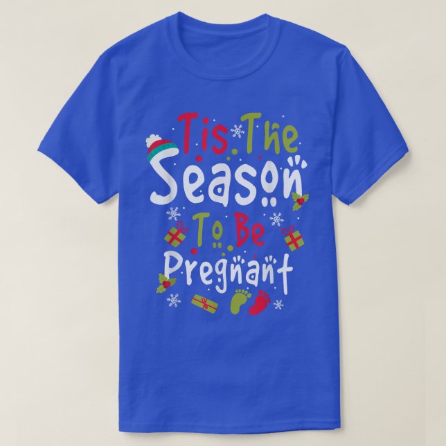Camiseta Esta É A Época De Estar Grávida De Pé De Natal (Frente do Design)