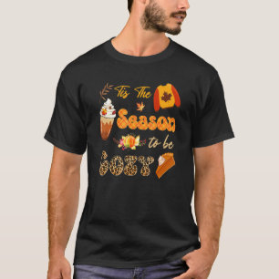 Camiseta Esta É A Época De Ser Cozy Leopard Pumpkins Spice