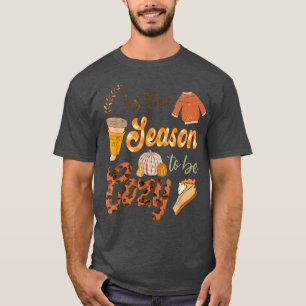 Camiseta Esta É A Época De Ser Cozy Leopard Pumpkins Spice