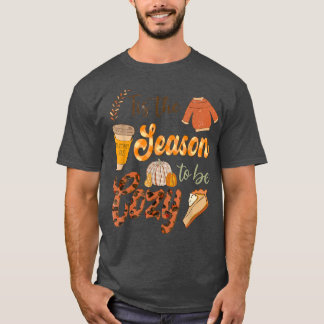 Camiseta Esta É A Época De Ser Cozy Leopard Pumpkins Spice
