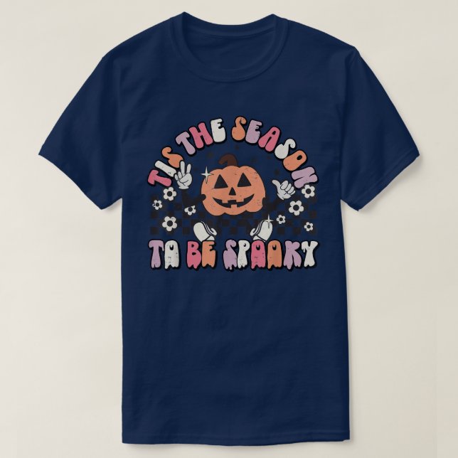 Camiseta Esta É A Época De Ser Mal-Chateado Pumpkin Face Ha (Frente do Design)