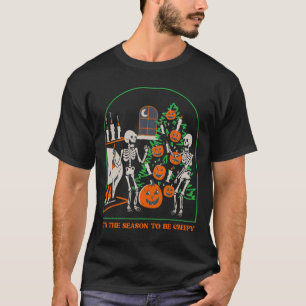 Camiseta Esta É A Época De Ser Um Esqueleto Assustador Pump