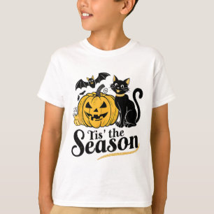 Camiseta Esta É A Época Do Halloween Bats Pumpkin Cai Engra