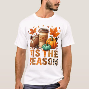 Camiseta Esta é a época em que Herbstzeit mit Football und 