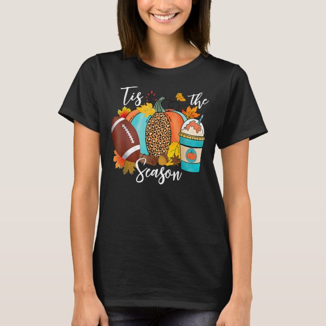 Camiseta Esta É A Época Leopard Pumpkin Amor Queda Mães De  (Frente)