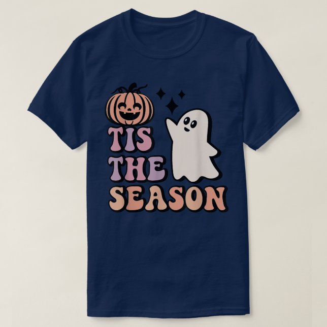Camiseta Esta É A Época Pumpkin Ghost Funny Autumn Hallowee (Frente do Design)